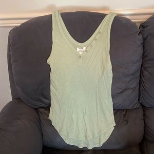 RVCA light green tank with buttons EUC size M